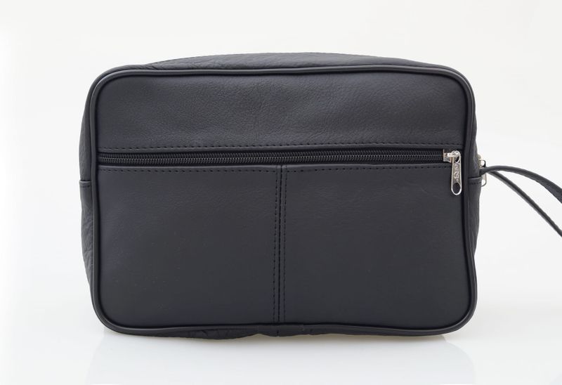 SASZETKA męska skórzana do ręki na dokumenty polska E006 czarna zdjęcie 5