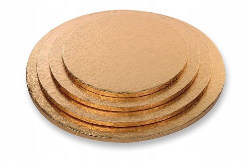 PODKŁAD OKRĄGŁY pod ciasto TORT gruby ZŁOTY - 30 cm na Arena.pl