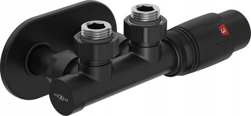 MEXEN G00 ZESTAW TERMOSTATYCZNY KĄTOWY Z MASKOWNICĄ R DUPLEX DN50 CZARNY na Arena.pl