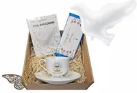 Ekskluzywny Prezent na KOMUNIĘ ŚWIĘTĄ DLA NIEJ FILIŻANKA CZEKOLADA BALON