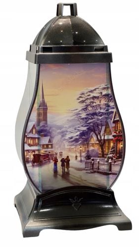 ZNICZ SZKLANA KAPLICZKA ZNICZ SREBRNY ŚWIĄTECZNY MIASTECZKO ZIMOWE ŚWIĘTA na Arena.pl