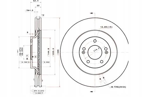 TARCZA HAM PRZOD 345X30 V BREMBO na Arena.pl