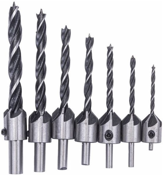 ZESTAW WIERTEŁ DO DREWNA Z POGŁĘBIACZEM WIERTŁA 7 PM-ZWZP-7T zdjęcie 3