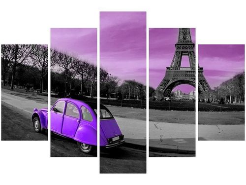 100CM 150CM OBRAZ 5 ELEM CYTRYNA FIOLECIE ŚCIENNY na Arena.pl