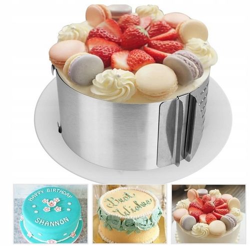 Rant Do Tortu Regulowany Śr 16-30CM Tortownica Wysoki 15 cm + 3 Łopatki OLK na Arena.pl