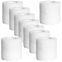 9x Taśma do getr piłkarska biała, szeroka, bandaż kohezyjny 40,5m TEJP