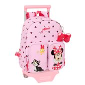 Torba szkolna z kółkami Minnie Mouse Naive Różowy 28 x 34 x 10 cm