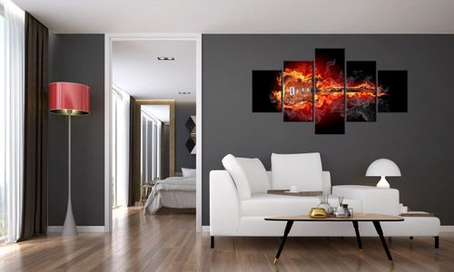 Obraz Do Salonu 125X70 Płonąca Gitara na Arena.pl