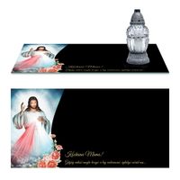 SZKLANA PODSTAWKA POD ZNICZE 11 WZORÓW Z DEDYKACJĄ 60x30cm 572d