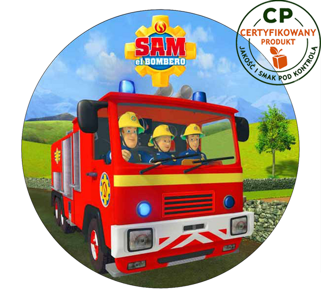 Opłatek na tort Strażak Sam zdjęcie 1