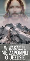 Baner religijny W WAKACJE NIE ZAPOMNIJ O JEZUSIE 120x60 cm dużo wzorów