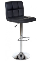 Hoker krzesło obrotowe Toledo chromowany Czarny