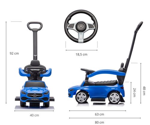 Milly Mally Pojazd z rączką MERCEDES C-Class Deluxe Blue na Arena.pl
