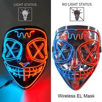 Maska LED neonowa straszna żółta – style 20