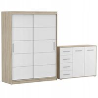 Zestaw VISTA 06 Szafa 150 Komoda FRIDA 01 135 półki SB PRODUCENT