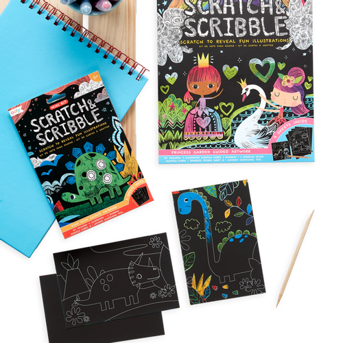 Zdrapywanki Mini Scratch & Scribble - Dinozaury na Arena.pl