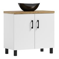 Szafka łazienkowa ROCO 80 biały/dąb craft złoty z umywalką Eliza C (W3)