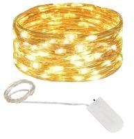 LAMPKI CHOINKOWE na DRUCIKU 10 LED ŚWIATEŁKA GIRLANDA CIEPŁY BIAŁY baterie