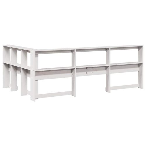 Regał na książki z zagłówkiem, białe, 120 cm, sosnowe na Arena.pl