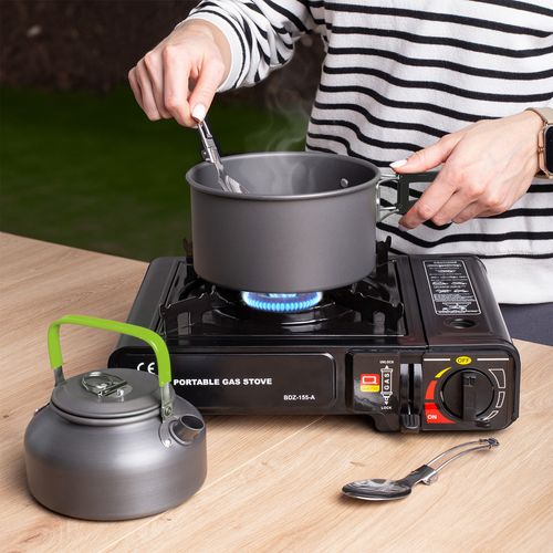 Zestaw Garnków Naczyń Turystycznych Na Kemping Zg4-03 Czarny na Arena.pl