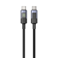 Unitek Przewód USB-C PD 60W 480Mbps z wyświetlaczem 1m z oplotem czarny