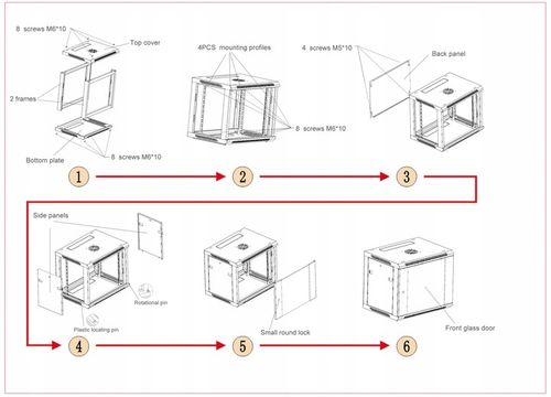 Szafa wisząca RACK 19" 15U, 450mm, Netrack F-Line, czarna, drzwi szklane na Arena.pl