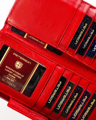 elegancki, skórzany portfel damski na zatrzask - peterson na Arena.pl