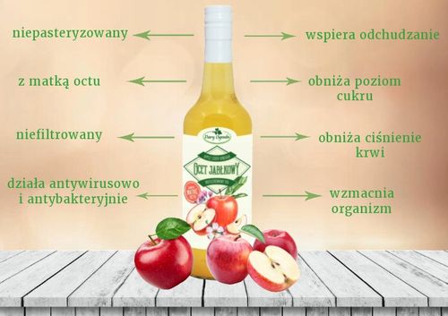 Ocet Jabłkowy Niefiltrowany NIEPASTERYZOWANY z Matką Octu 6x / Dary Ogrodu na Arena.pl