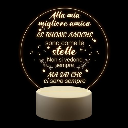KAAYEE Lampka - Idealny Prezent dla Przyjaciela! napis na lampce po Włosku na Arena.pl