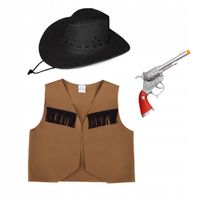 KOSTIUM SZERYF REWOLWER KAPELUSZ COWBOY 116-128