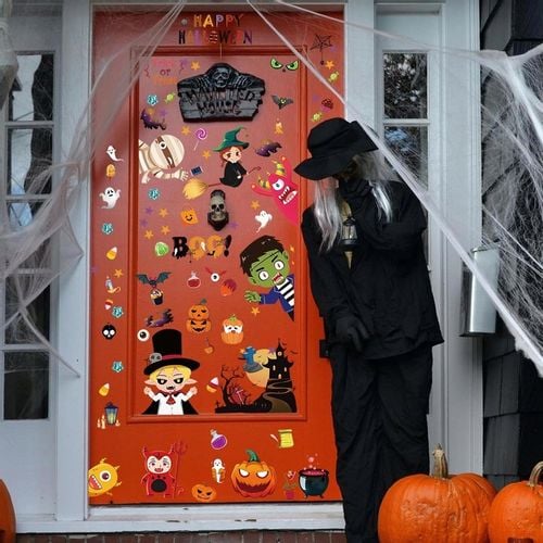 NAKLEJKI NA OKNO HALLOWEEN NA SZYBĘ 9 ARKUSZY DWUSTRONNE DYNIE WZORY DUŻE na Arena.pl