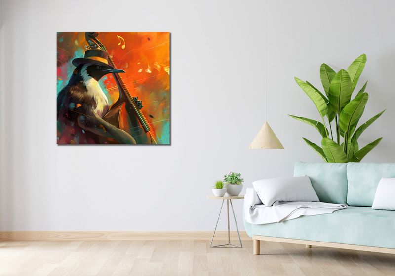 Obraz 90x90cm Pingwinia Nuta zdjęcie 2