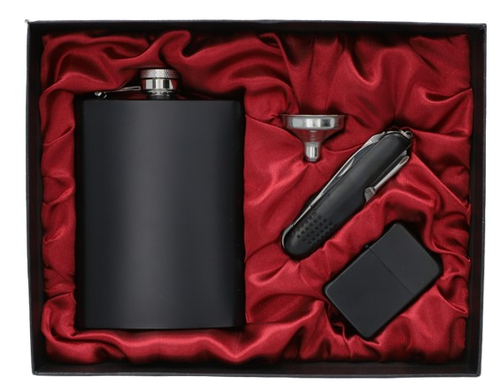 Czarna Piersiówka + Zapalniczka + Lejek + Scyzoryk W Zestawie Na Prezent na Arena.pl