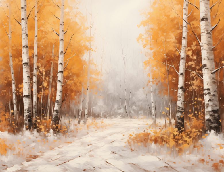 Plakat 65x50cm Jesienne Brzozy zdjęcie 1