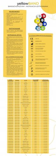 12 bandaży kohezyjnych samoprzylepnych 10cmx4,5m YELLOWBAND mix kolorów na Arena.pl