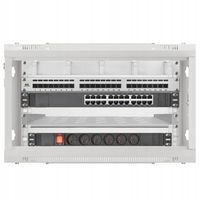 6U | 600x450mm SZAFA RACK 19'' | szara | wyposażona | zestaw ZGS06-645-24S
