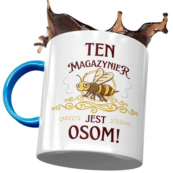 Kubek Błękitny Dla Magazyniera Ten Magazynier Jest Z Nadrukiem Ze Zdjęciem zdjęcie 1