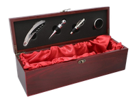 Drewniana Skrzynka na Wino z Akcesoriami – Elegancki Zestaw do Wina