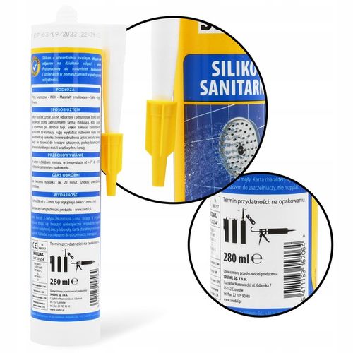 Silikon Sanitarny BIAŁY Łazienki WC Kuchni Płytek Elastyczny na Arena.pl