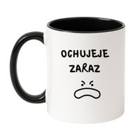KUBEK "OCHUJEJE ZARAZ" Wzór - Klasyczny Biało-Czarny 330 ml