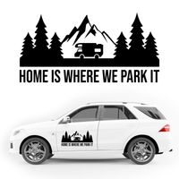 NAKLEJKA NA BOK AUTA dekoracyjna wodoodporna camping las góry KAMPER 50cm