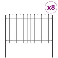 Ogrodzenie Ogrodowe Szary 13.6 x 0.8 m Stal Malowana Proszkowo