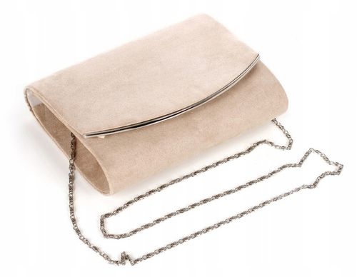 Efektowna Beżowa Kopertówka na łańcuszku Zamsz na Arena.pl