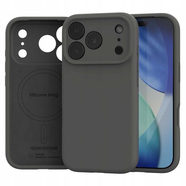 Spacecase Silicone Mag Iphone 17 Pro Max Gray zdjęcie 2