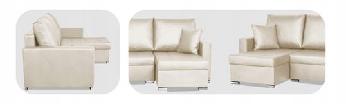 Narożnik rozkładany z funkcją spania ekoskóra Varius rogówka Family Meble na Arena.pl