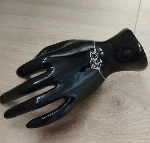 KOMPLET BIŻUTERII SREBRNEJ Z KOTKIEM KOTY KOTKI ORIGAMI 925 na prezent zdjęcie 5