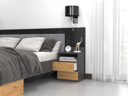 SZAFKA NOCNA MALWA M1 - ANTRACYT / DĄB ARTISAN na Arena.pl