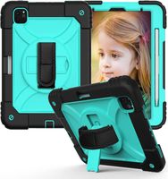 Etui do iPad Pro 11/Air 5/4 z Podstawką i Paskiem na Ramię Turkusowe