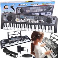 KEYBOARD ORGANY PIANINO 61KLAWISZY DLA DZIECI DO NAUKI TRYB LEKCJI MIKROFON