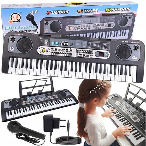 KEYBOARD ORGANY PIANINO 61KLAWISZY DLA DZIECI DO NAUKI TRYB LEKCJI MIKROFON na Arena.pl